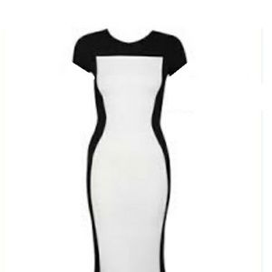 Hayden black and white panel dress